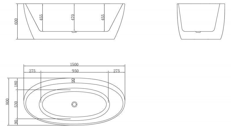 Belbagno Ванна акриловая отдельностоящая 150x80 BB404