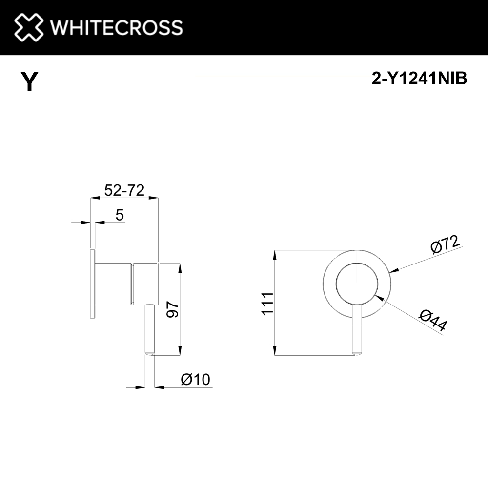 Внешняя часть смесителя на 1 потребитель WHITECROSS Y1241NIB (брашированный никель)
