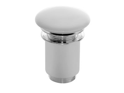 10010/C/CR Слив автомат. Донный клапан в цвете Chrome, крышка white 1/4