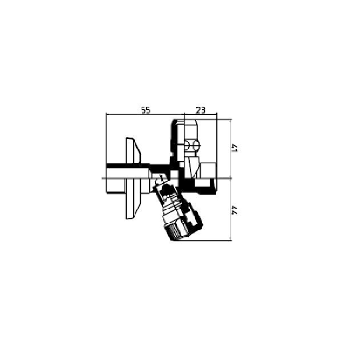 Gattoni Accessori Угловой вентиль с фильтром 1/2"x3/8" без цангового зажима, цвет хром 1220/00C0