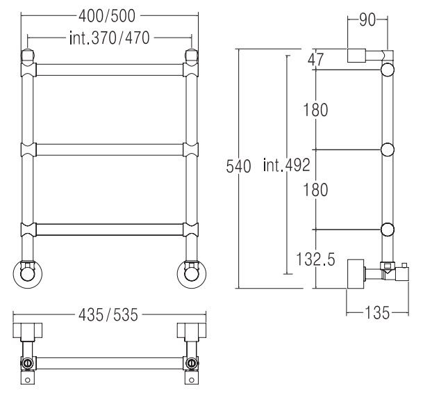 Полотенцесушитель 535x540 на воду Margaroli Sole 442/3 хром