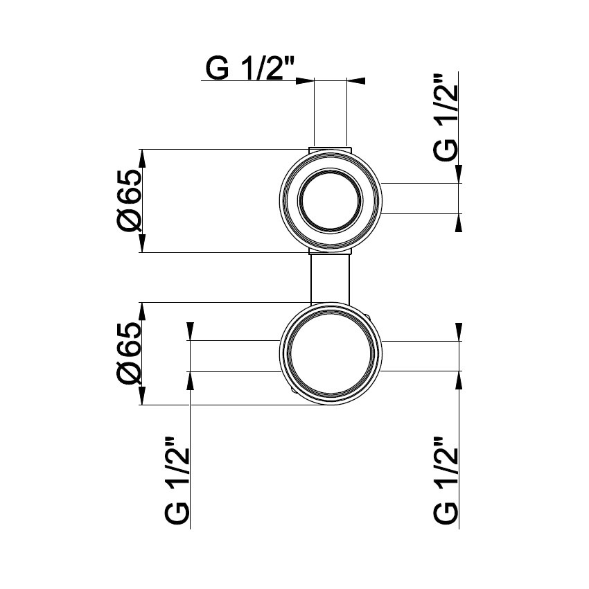 RU602E61Q Metal 316 внешняя часть встроенного смесителя для душа на 2 потребителя, золото шлифованное, PVD 61Q