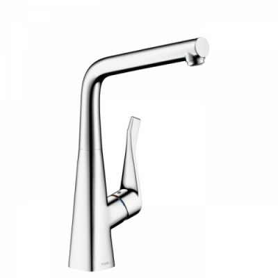 Hansgrohe Metris Смеситель  для кухни на 1 отв, поворотный и выдвижной излив, цвет: сталь 14821800