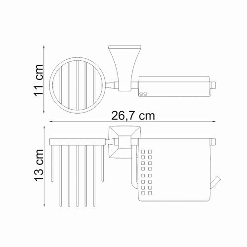 Wern K-2559 Держатель туалетной бумаги и освежителя Размеры (Ш/В/Г): 26,7х13х11 см
