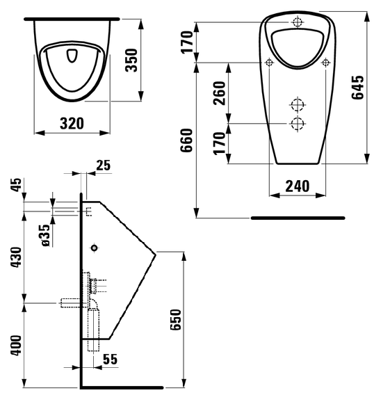 Писсуар Laufen Caprino Plus 8.4206.1.000.000.1