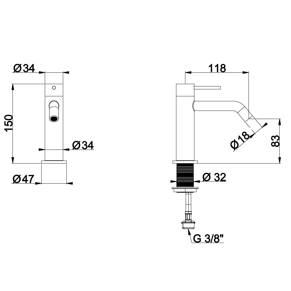 RU620E61Q AQUAELITE смеситель для раковины Metal 316, золото шлифованное, PVD 61Q