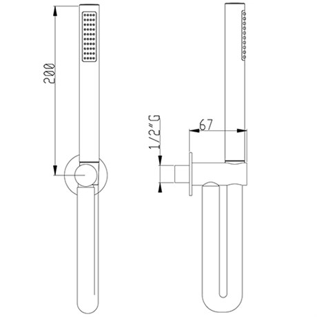 KT017A05Q AquaElite, комплект для душа с гарнитуром, 250 мм
