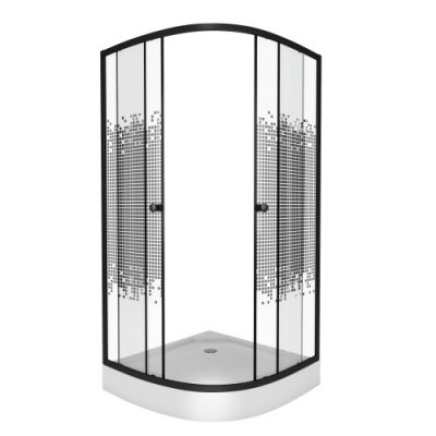 Niagara Eco Душ. уголок NG-007-14BLACK (900х900х1950) низкий поддон(13см) стекло мозаика