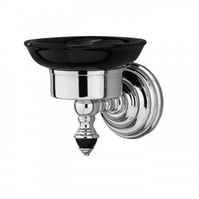 Devon Black Diamond Мыльница черная, держатель хром BLKD501CRNE