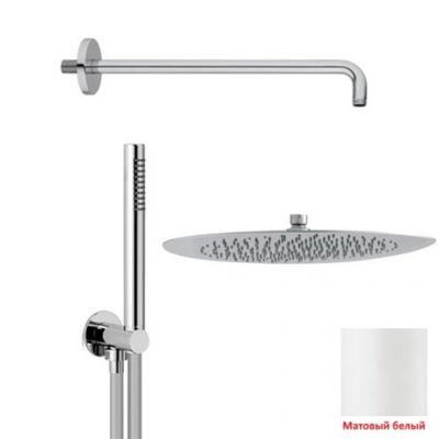 KT015B04Q AquaElite, комплект для душа с гарнитуром, 300 мм, 1/2", белый матовый