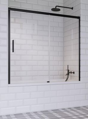 Шторка на ванну 150 см правая Radaway IDEA Black PN DWJ профиль чёрный матовый