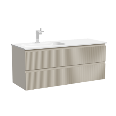 SNR120LCE Ceramica Nova Тумба подвесная SANCOS Snob R левая 1195х445х500, c двумя ящиками оснащенными доводчиками, Beige Soft, арт.SNR120LCE
