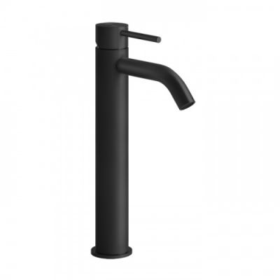 Gessi 316 Смеситель для раковины, на 1 отв., высокий h=30.5см, без донного клапана, излив 12.3см, цвет: Black XL 54009#299