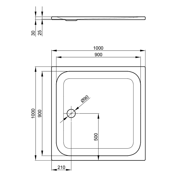 Поддон для душа 100x100 стальной Bette Ultra 5940-000