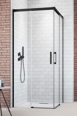 387061-54-01 Душевая кабина 80x80 с двумя раздвижными дверями IDEA Black KDD