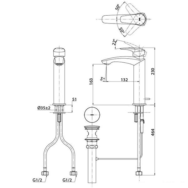 TLG09303R TOTO GM Смеситель для накладной раковины