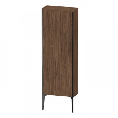 Duravit XViu Шкаф подвесной 50x24x133см, с 1 дверью, 3 стеклянными полками (петли справа), цвет: walnut dark/черный матовый XV1316RB221
