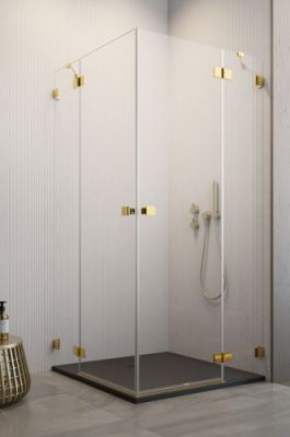 Прямоугольный душевой уголок 90X90 Essenza Pro Gold KDD золото
