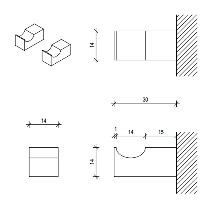 Decor Walther Corner HAK1 Набор крючков 2 шт., подвесной, цвет: черный матовый 561960
