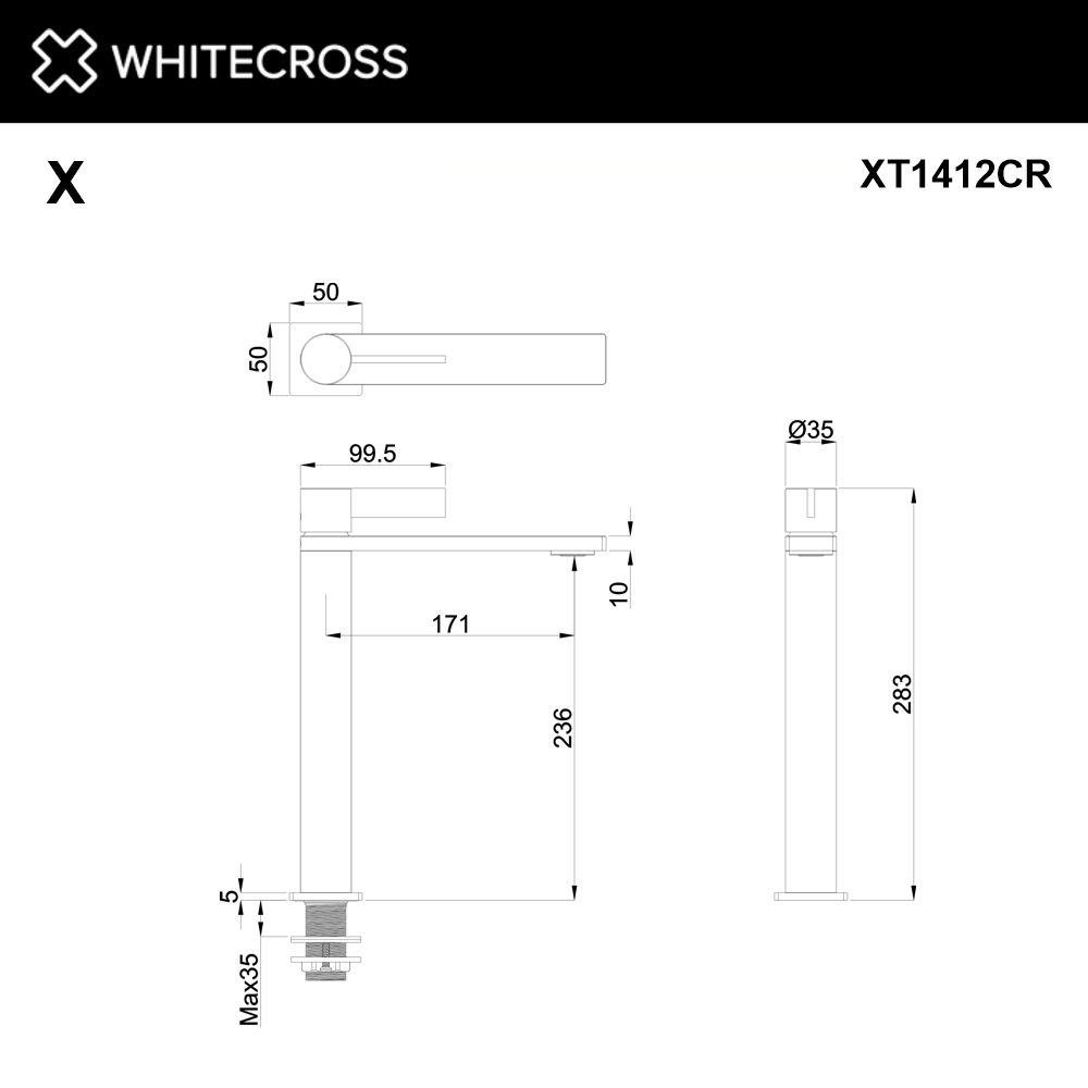Cмеситель для умывальника WHITECROSS XT1412CR (хром)