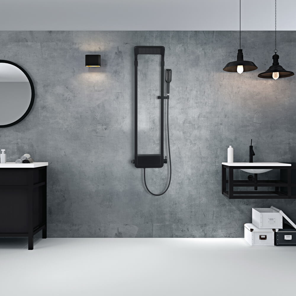 1020W0 Душевая панель B&W  W1020 Velvet Black (1300х405x230)