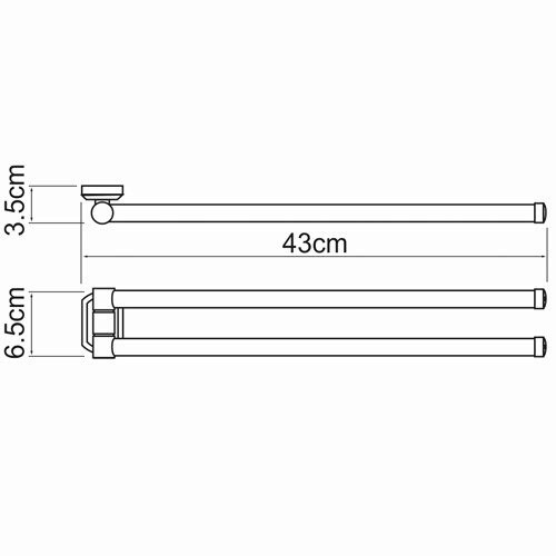 Oder K-3031 Держатель полотенец двойной Размеры (Ш/В/Г): 43х6,5х3,5 см
