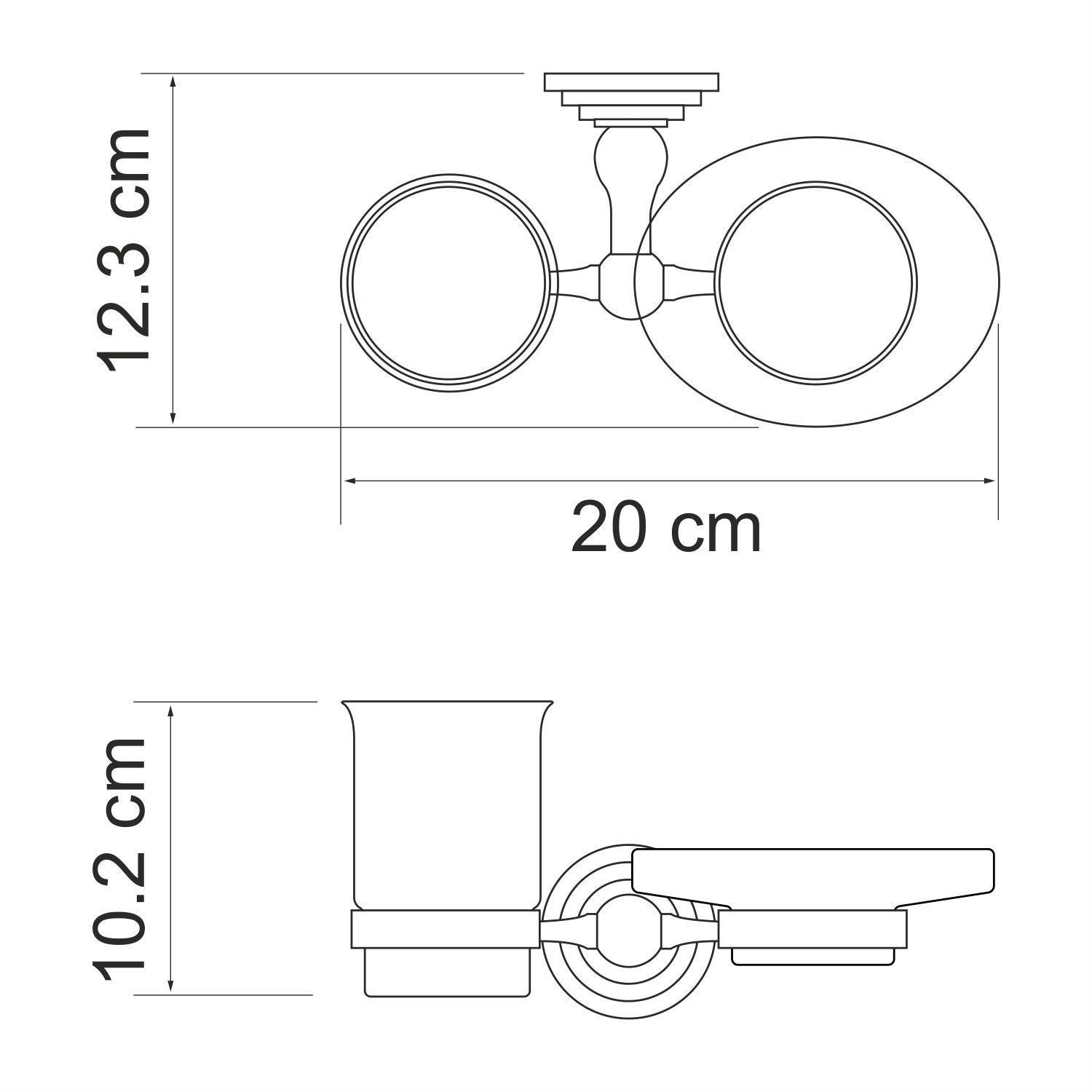Ammer K-7026 Держатель стакана и мыльницы Размеры (Ш/В/Г): 20х10х12 см