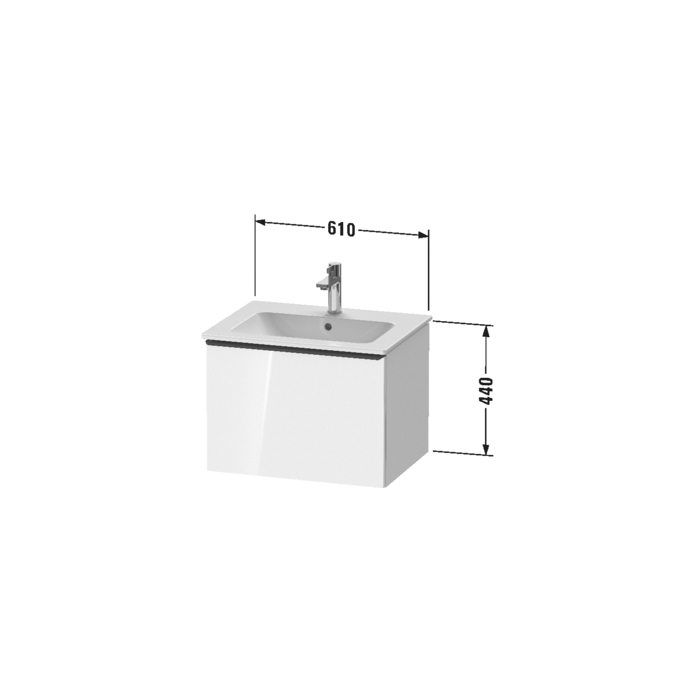 Duravit ME by Starck Раковина для мебели, с 1 отв. под смеситель, 630x490мм