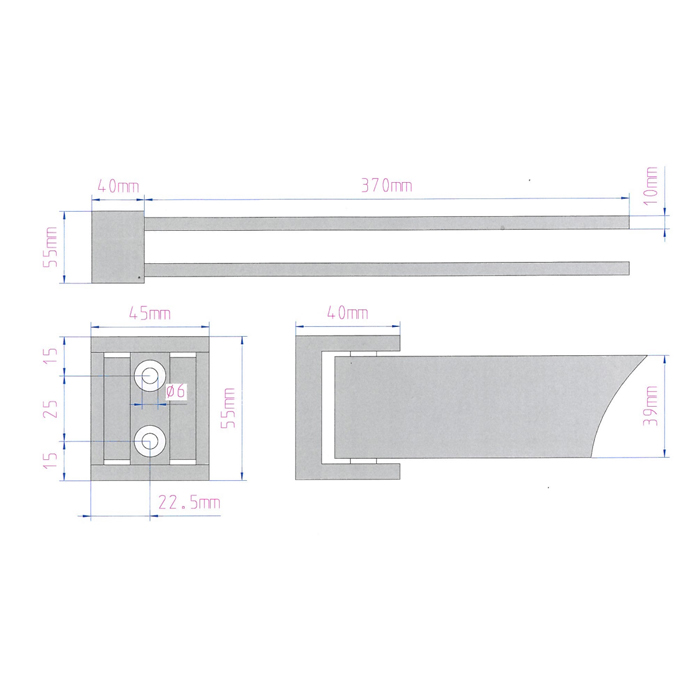 Decor Walther Brick HTH2 Полотенцедержатель двойной 41см, поворотный, подвесной, цвет: хром 592300