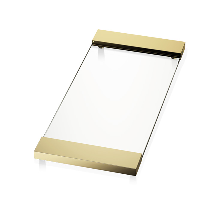Decor Walther Classic Tab 37 Лоток универсальный 37x17см, прозрачное стекло, настольный, цвет: золото 848822
