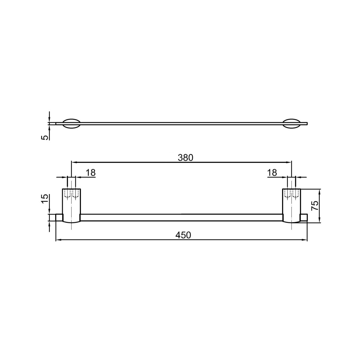 Полотенцедержатель 45 см Webert Aria AI500501015, хром