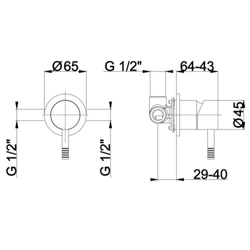 IF068_61Q AQUAelite Встроенный смеситель + переключатель + душевой гарнитур + верхний душ
