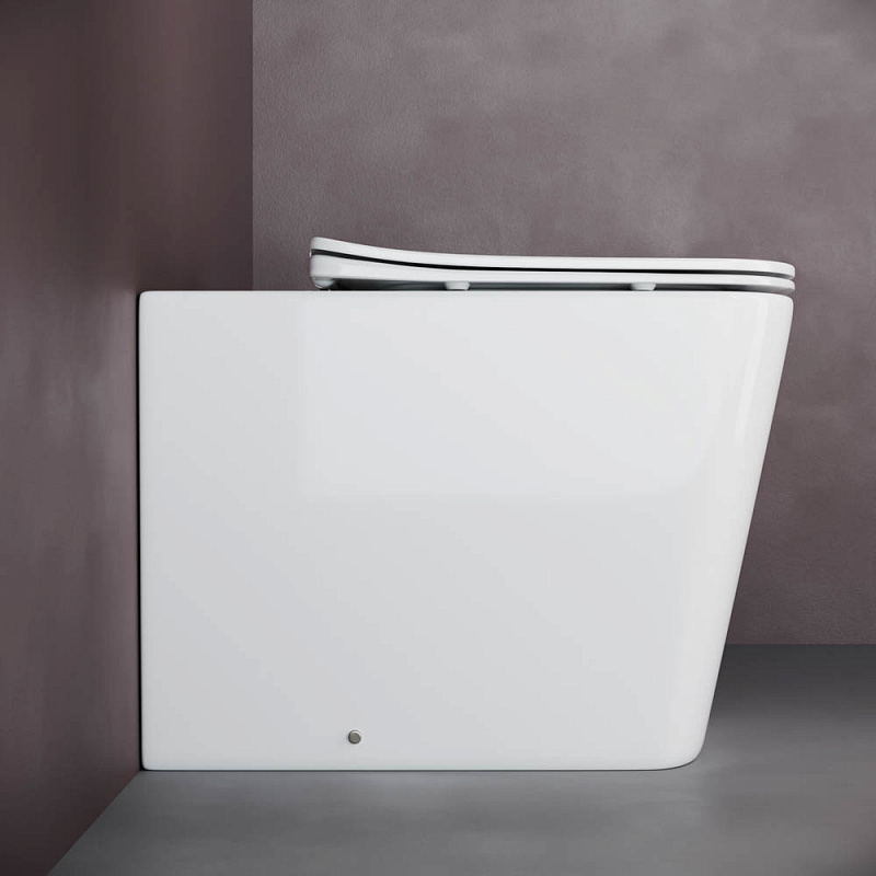 Ceramica Nova Cubic Rimless Унитаз напольный 52 см. с крышкой плавного опускания CN1809
