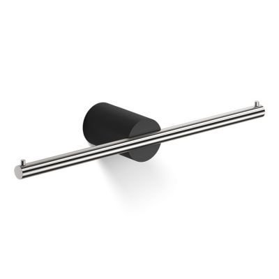 974965 Decor Walther Black Stone TPH2 Держатель туалетной бумаги, двойной, подвесной, цвет: черный матовый / сталь матовая