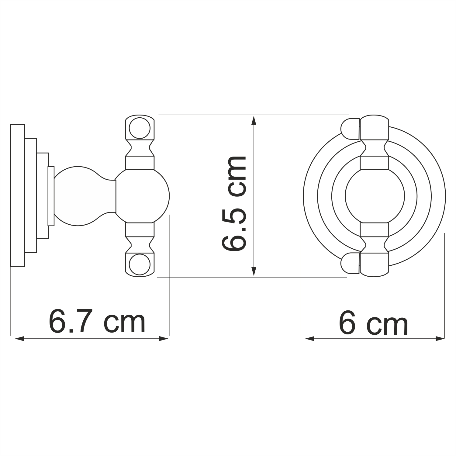 Ammer K-7023D (ранее К-7023) Крючок двойной Размеры (Ш/В/Г): 6,5х6х7 см