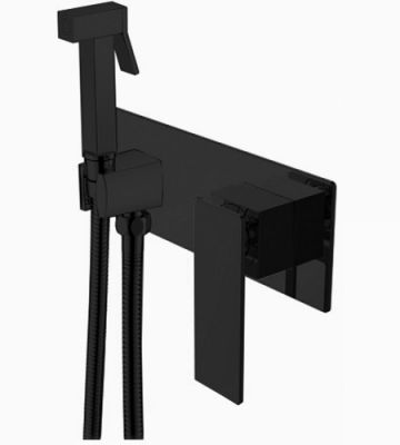 Гигиеническая лейка Boheme Q со смесителем BLACK BLACK.2 _Комплект 147-BВ.2