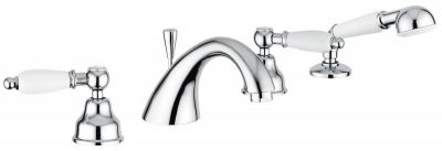 Emmevi Deco Ceramic, смеситель с ручным душем на борт ванны, цвет хром 121120/CR