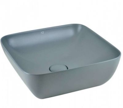 Раковина накладная AeT ELITE SQUARE 43X43 см., без отверстия под смеситель, цвет серый матовый L602T0R0V0116
