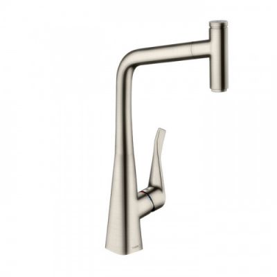 Hansgrohe Metris Select Смеситель  для кухни на 1 отв, поворотный излив, цвет: сталь 14857800