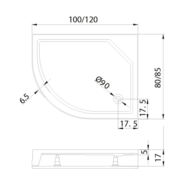 Поддон акриловый 120x85  NEW Trendy MAXIMA B-0340 / P