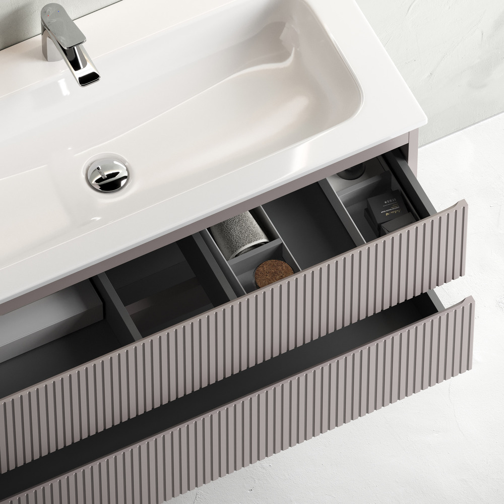 Тумба подвесная SANCOS Snob T правая 995х445х500, c двумя ящиками оснащенными доводчиками, Doha Soft, арт.SNT100RSM