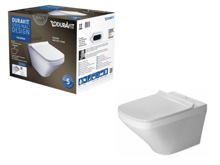 Унитаз подвесной безободковый 54 см. Duravit Durastyle, цвет-белый