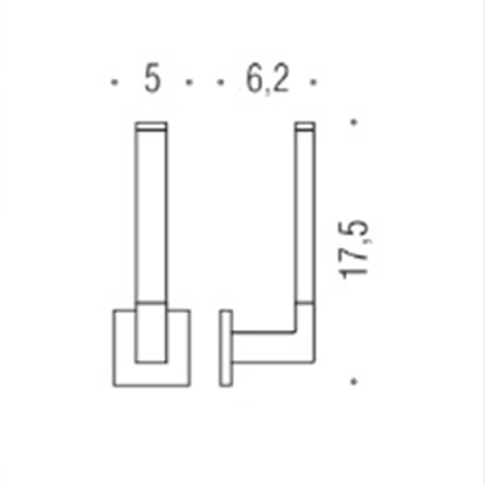 B3790.CR Colombo Basic Q Держатель туалетной бумаги, вертикальный, цвет: хром