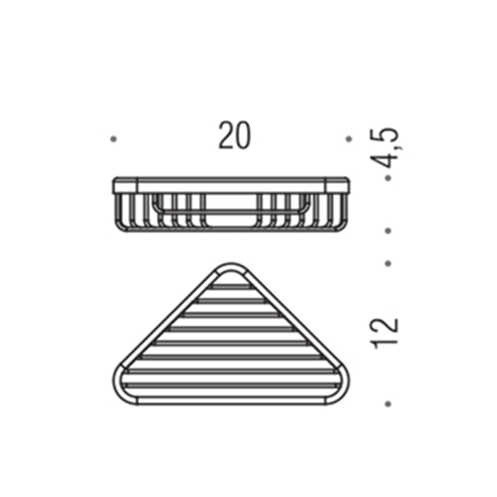 B2732.NM Colombo Basic Угловая металлическая полочка 20.5x12x4.5см, цвет: чёрный матовый