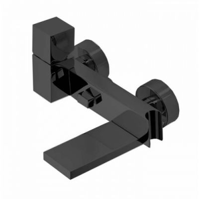 Bossini Cube Смеситель наружный с девиатором, держатель для душевой лейки с гибким соединением 1/2, цвет: черный матовый Z004101.073