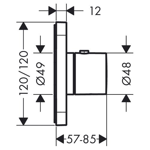 Axor Citterio E, Термостат 12 x 12, скрытый монтаж, внешняя часть, цвет: хром 36702000