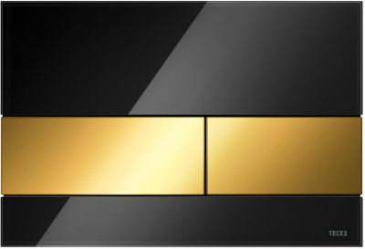 TECEsquare клавиша смыва стеклянная чёрная клавиши золото 9240808