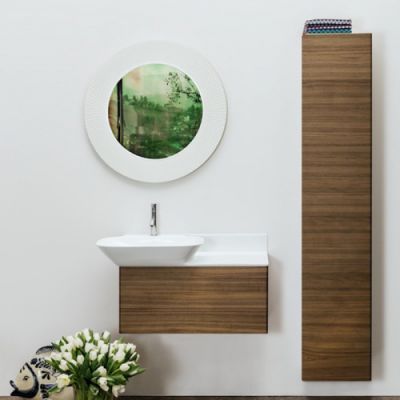 Laufen INO Шкаф подвесной, 36х30.5х180см, с 1 дверцей, SX, цвет: темный орех 4.2545.1.030.171.1