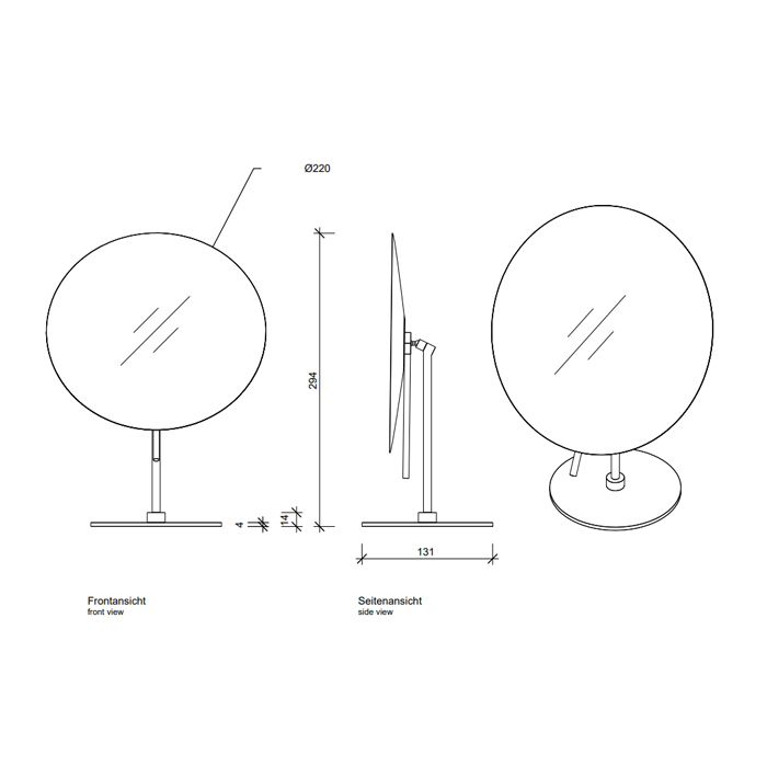 Decor Walther Round SPT 71 Косметическое зеркало 20.5xh30.5см, настольное, увел. 3x, цвет: матовый белый 122550