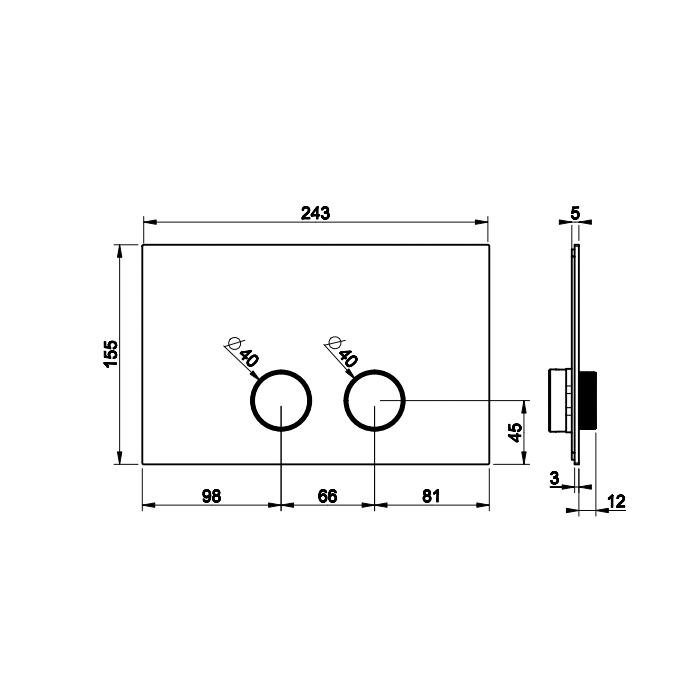 Gessi Anello Клавиши смыва Geberit Sigma 8 e Sigma 12., цвет: хром 54623#031